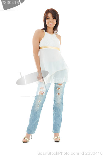 Image of lovely woman in casual clothes
