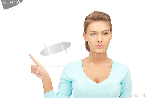 Image of businesswoman pointing her finger