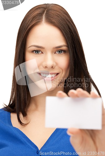 Image of woman with business card