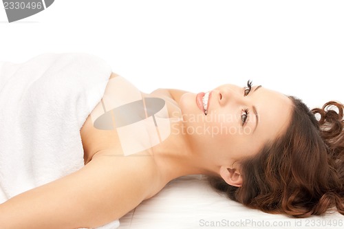 Image of beautiful woman in spa salon