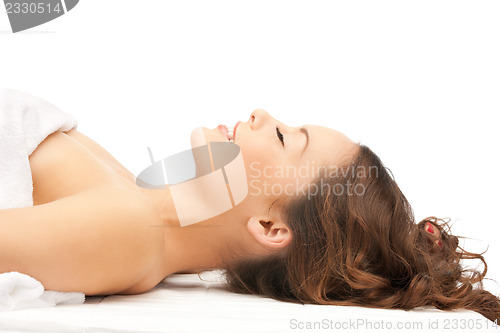 Image of beautiful woman in spa salon