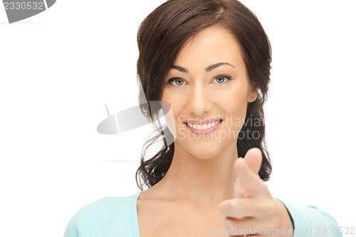 Image of businesswoman pointing her finger