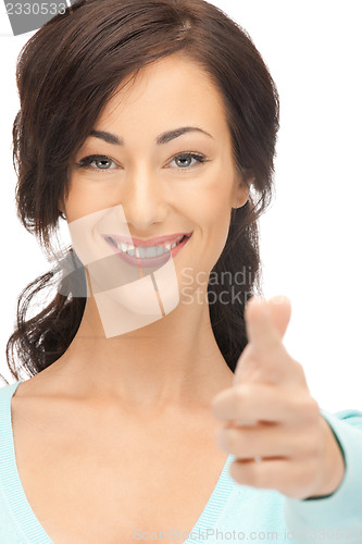 Image of businesswoman pointing her finger