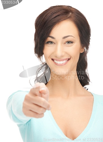 Image of businesswoman pointing her finger