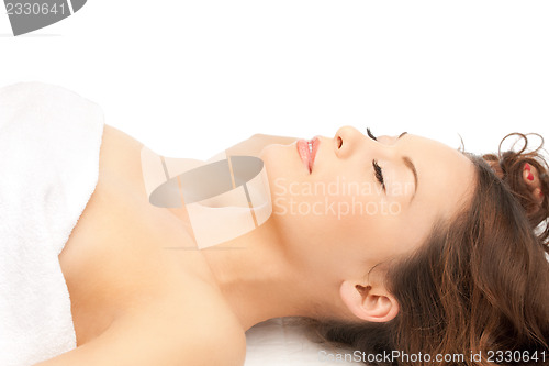 Image of beautiful woman in spa salon