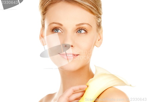 Image of beautiful woman with calla flower