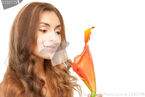 Image of beautiful woman with calla flower