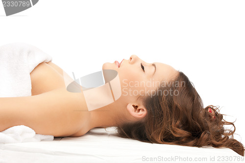 Image of beautiful woman in spa salon