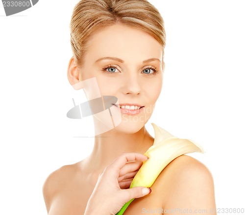 Image of beautiful woman with calla flower