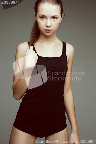 Image of beautiful woman in cotton undrewear