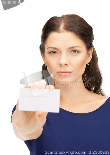 Image of woman with business card