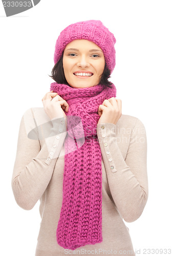 Image of beautiful woman in winter hat