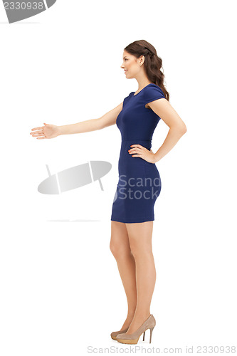 Image of woman with an open hand ready for handshake