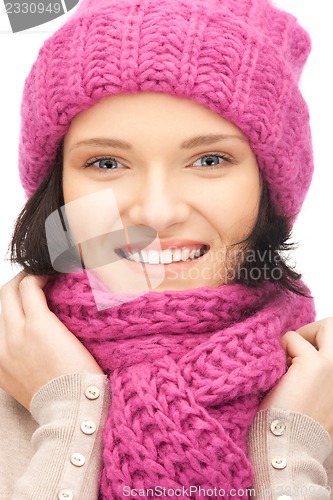Image of beautiful woman in winter hat