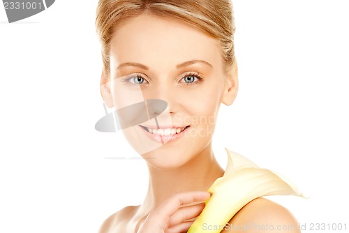 Image of beautiful woman with calla flower