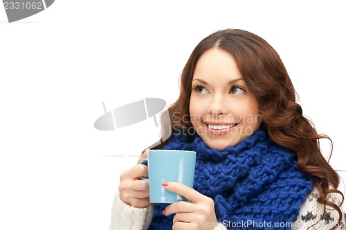 Image of woman with blue mug