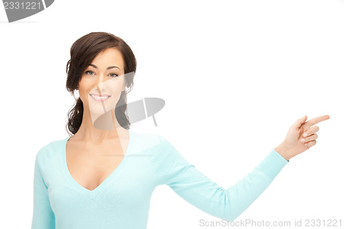 Image of businesswoman pointing her finger