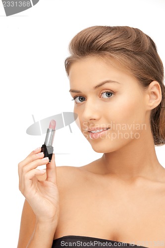 Image of beautiful woman with lipstick