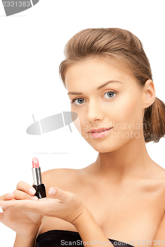 Image of beautiful woman with lipstick