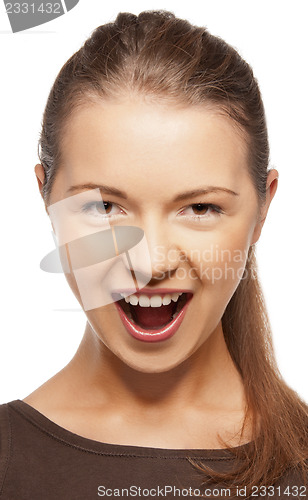 Image of happy screaming teenage girl