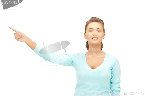 Image of businesswoman pointing her finger