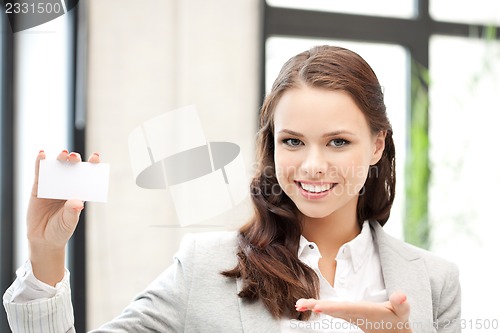 Image of woman with business card