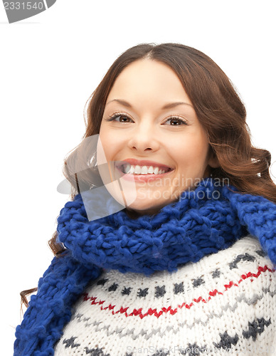 Image of beautiful woman in muffler