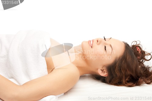 Image of beautiful woman in spa salon