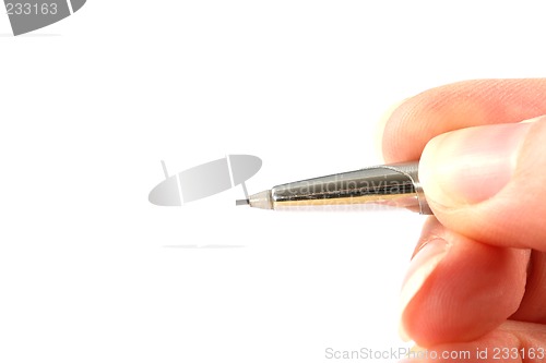 Image of Hand holding a pencil