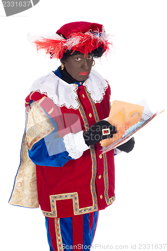 Image of Zwarte Piet with drawings of the children