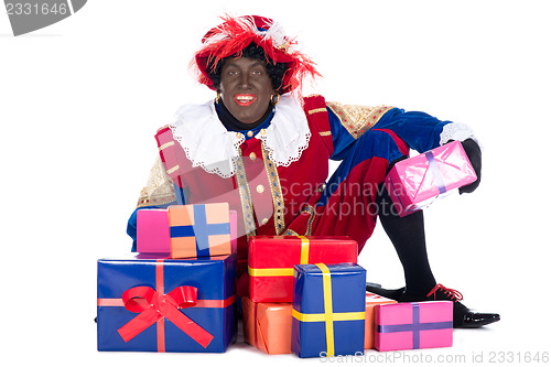 Image of Zwarte Piet with presents