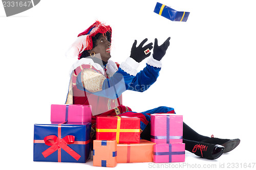 Image of Zwarte Piet with presents