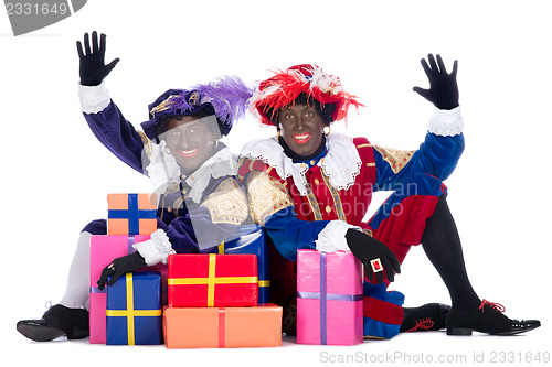 Image of Zwarte Piet with presents