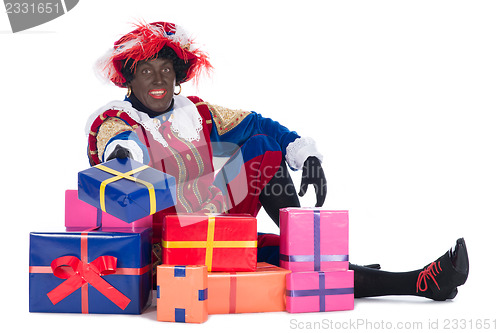 Image of Zwarte Piet with presents