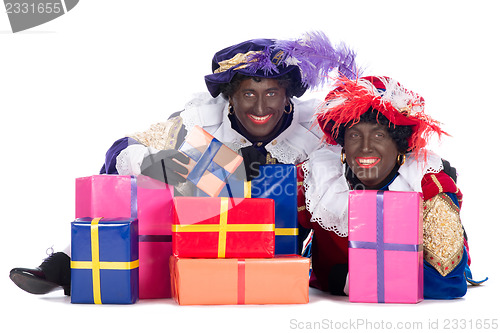 Image of Zwarte Piet with presents