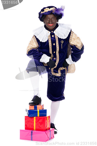 Image of Zwarte Piet with presents