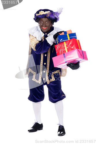 Image of Zwarte Piet with presents