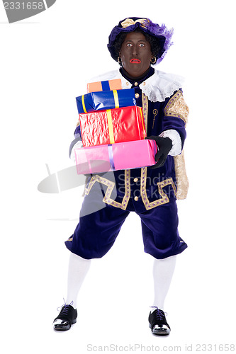 Image of Zwarte Piet with presents
