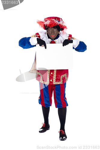 Image of Zwarte Piet with whiteboard