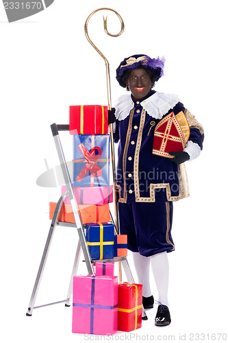 Image of Zwarte Piet with presents