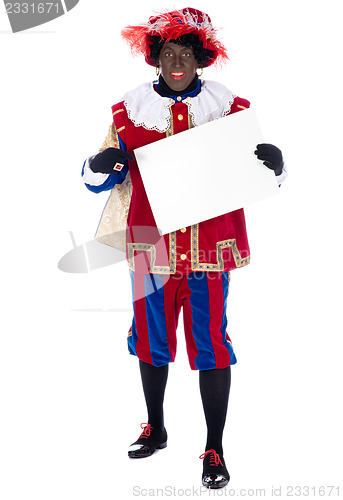 Image of Zwarte Piet with whiteboard