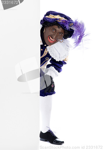 Image of Zwarte Piet with whiteboard