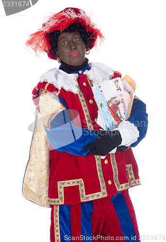 Image of Zwarte Piet with drawings of the children