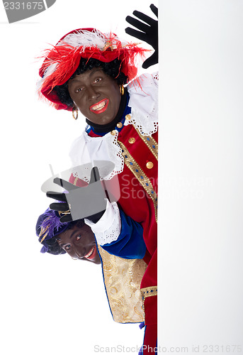 Image of Zwarte Piet with whiteboard