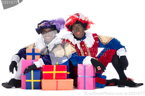 Image of Zwarte Piet with presents