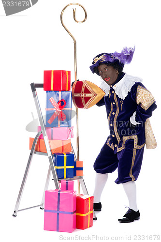 Image of Zwarte Piet with presents