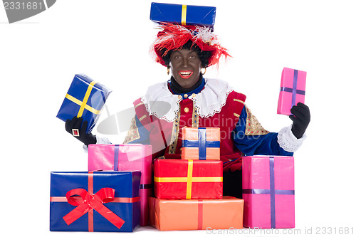 Image of Zwarte Piet with presents