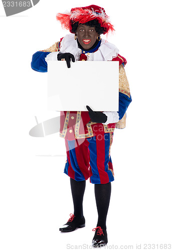 Image of Zwarte Piet with whiteboard