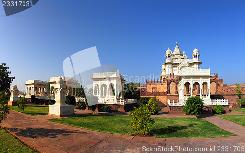 Image of panorama of Jaswant Thada mausoleum in India