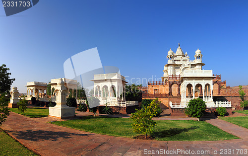 Image of panorama of Jaswant Thada mausoleum in India